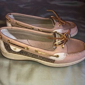 Gold shimmer Sperry Angelfish boat shoe